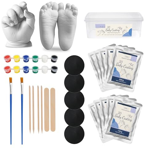 Gipsabdruck Baby Hand und Fuß, Baby Gipsabdruck Set, Geschenke für neue Mütter, Gips Abdruck Set Baby, 3D-Form-Geschenkset für Mädchen und Jungen, personalisiertes Andenken