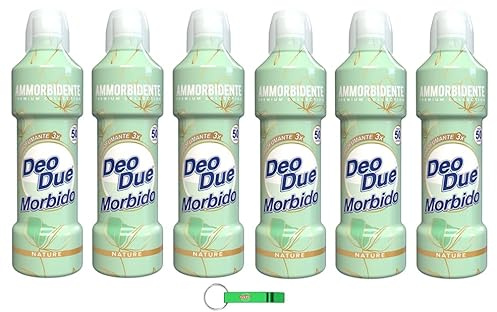 DEO DUE Weichspüler Premium Collection Nature - Konzentrierter Weichspüler Ammorbidente Concentrato, ideal für alle Kleidungsstücke, 50 Wäschen 6 x 1Lt + Beni Culinari Kostenloser Schlüsselanhänger