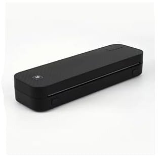 Imprimante Thermique A4 sans encre, Imprimante portable, 3 rouleaux de papier inclus, Bluetooth et USB, 300 DPI, Batterie 2600mAh, Compatible papier en rouleau ou plié, Pour Documents et Photos, Noir