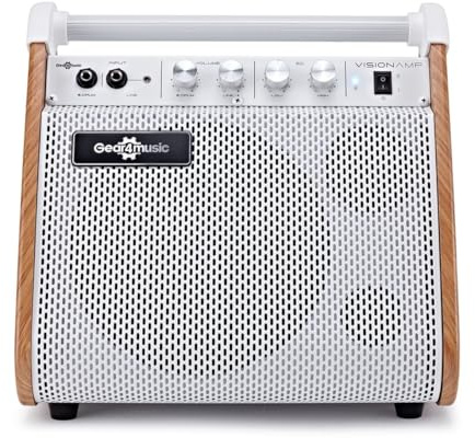 VISIONAMP Electronic Drum & Keyboard Amplifier Portable 50W | Lightweight Playback Amp for Small Studio or Home Setting, 2-band EQ 8'' subwoofer 2'' tweeter Bluetooth & AUX Connectivity