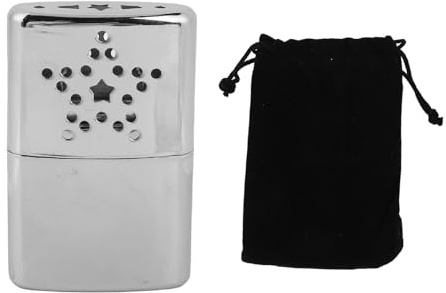 Gucagle Refillable Hand Warmer 12 Hour Rapid Heating Aluminum Portable Pocket Warmer for Outdoor Activities Silver