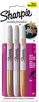 Sharpie Fine Metallic Permanent Marker - Gold/Silver/Bronze (Pack of 3)
