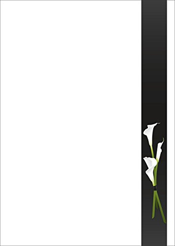 Briefpapier Trauer weiße Calla Motivpapier DIN A4 90 g/m² 50 Blatt - 5792