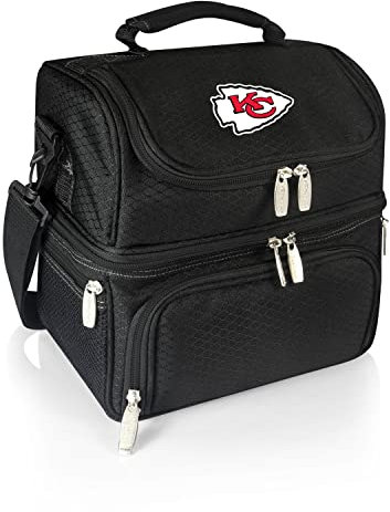 PICNIC TIME Black Kansas City Chiefs Pranzo Lunch Tote