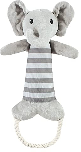 Luvable Friends Uni Baby Quietschendes Plüsch-Hundespielzeug mit Seil, Elefant, Einheitsgröße