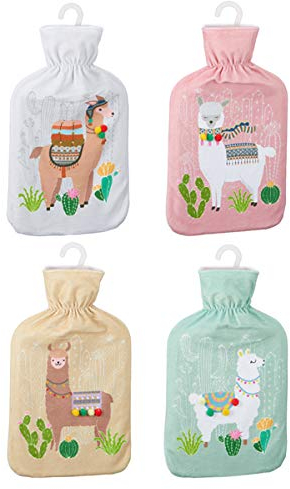 1 x wunderschöne große Wärmflasche, Llama, Volumen ca. 2l aus Polyester/Kautschuk,
