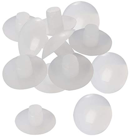 sourcing map 12 Stk.Flach Vorbau Stoßfänger Anschlagpuffer Transparent Stoßstangen Gleiten Möbel Glas Tisch Antikollision Eingebettet 6mm Weiß