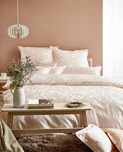 Curt Bauer Mako-Brokat-Damast Bettwäsche 9002 Sanna I Größe 140x200 70x90 cm I Farbe 0174 Apricot I Reine Baumwolle