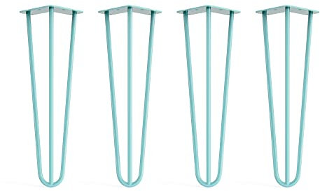 Lot de 4 pieds en épingle à cheveux avec pieds de protection et vis - 10 tailles en 2 et 3 cannes - Design classique rétro industriel style rustique