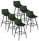 WOLTU 6er Set Barhocker Barstuhl Hocker Tresenhocker Bistrohocker Design Stuhl Samt Metall Dunkelgrün BH143dgn-6