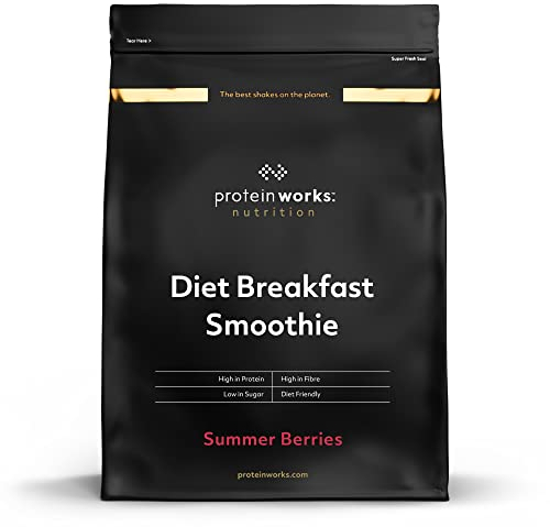 Protein Works - Ultimate Diet Breakfast Shake , Low Calorie Breakfast Shake , High Protein , Low Sugar Breakfast , 9 Servings , Summer Berries , 500g