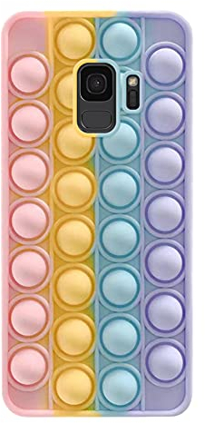 ikasus 2021 Spätestens Fidget Toys Hülle für SamsungS9,Bubble Phone Case,Pop Reliver Stressspielzeug Zappeln Sensory Toy,Pop Bubble Protecive Silikon Hülle,Weich Schutzhülle Stoßfest Handyhülle