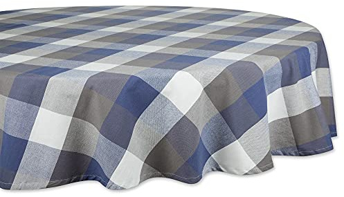 DII Tischdecke, 100% Baumwolle, rund, 178 cm, Blau