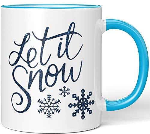 JUNIWORDS Tasse, Let it Snow blau, Wähle Farbe, Blau