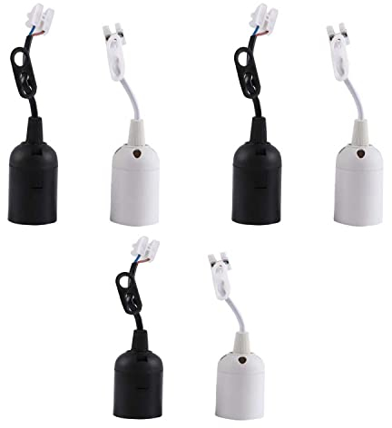 6 Stück Lampenfassung mit Kabel,E27 Lampenfassung,Fassung e27 mit stecker,Lampenfassung mit Kabel,Glühbirnen Fassung,für Baustellen, Renovierungen, Arbeiten