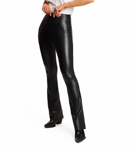 commando Women's Faux Leather Flared Leggings, Black, XL