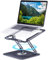 Transplant Laptop Stand 360 Degree for Desk Rotating Base, Riser Adjustable Height, Foldable Portable Aluminum Compatible with Macbook Pro Other Notebooks and Tablets 10-17'' (Grey)