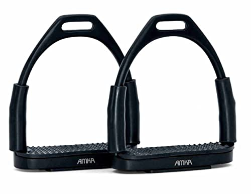 AMKA Steigbügel mit Gelenk schwarz Sicherheitssteigbügel Steigbügel in 10, 12 und 13 cm Trittweite