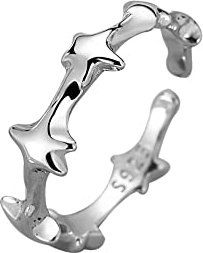 HGJH Ring Aus 925Er Sterlingsilber, S925 Sterling Silber Pentagramm Ring Verstellbare Ringe Unregelmäßiger Offener Ring Silber Daumenring Ewigkeitsring Hochzeitsanhänger Schmuck Geschenke Für Männer
