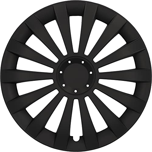 cartrend Radkappen Meridian, 16 Zoll, für alle gängigen Stahlfelgen, aus Spezial-ABS-Qualitätskunststoff, schlagfest, zweischichtige Metallic-Lackierung, überlackierbar, schwarz, 4 Stück