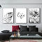 Trayosin 3-teiliges Premium Poster Set Aesthetic Blume Schwarz Weiß Feder Löwenzahn Bilder Moderne Wandbilder, Wohnzimmer Schlafzimmer Wanddeko Art ohne Rahmen (A,21x30cm)