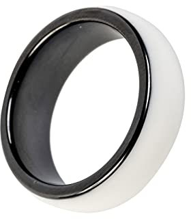 Riversmerge RFID-Weißer Keramik-Ring Mit Schreib-Funktion, T5577 Chip, 125 kHz, für Damen Oder Herren (Blanko 9#)