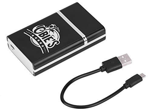 Tragbare Zigarettenschachtel Praktischer Zigarettenanzünder mit wiederaufladbarem elektrischem Super-Mini-USB-Feuerzeug(Silbernes Motorrad)