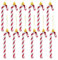 Zuckerstangen Weihnachtsbaum, 12 Stück Zuckerstange Deko, Weihnachtsdeko Zuckerstangen Anhänger zum Weihnachtsbaum mit Kordel,Glitzernd Rot, 13 cm