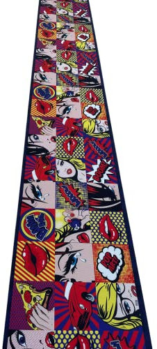 LaVelahome Tappeto da cucina antiscivolo disegno moderni lavabile in lavatrice (50_x_250_cm, POP ART)