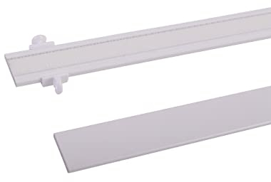deco-raum Paneelwagen Weiß 45cm 1 Stück aus Aluminium mit Klettband kürzbar für Gardinenschienen Universal mit Gleiter und Flachbeschwerung 20x3mm