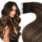 Hetto Tape Extensions Echthaar Balayage Tape in Extensions Echthaar 60 cm Balayage Dunkelstes Braun to Licht Braun Seidig Gerade Invisible Tape Klebe Remy Haarverlangerung 20pcs 50g #2/8/2
