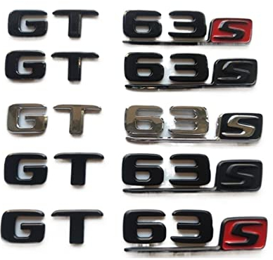 LAZIRO Chrom, Schwarze Buchstaben, Kofferraumabzeichen, Embleme, Aufkleber, passend for Mercedes Benz X290 Coupe AMG GT 63 S GT63S (Size : Chrome(Shiny Silver))