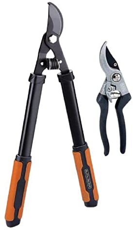 BLACK+DECKER Astscheren - 2 Stück - Astschere 53,3 CM - Gartenschere 20,3 CM - Schwarz/Orange