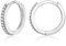 Silber Creolen für Frauen, 925 Sterling Silber Creolen mit Zirkonia, Leicht Klein Huggies Ohrringe Kreolen 10mm