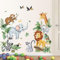 decalmile Pegatinas de Pared Animales de la Jungla Puerta Vinilos Decorativos Safari León Elefante Jirafa Adhesivos Pared Infantiles Niña Bebés Dormitorio Puerta