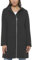 Tommy Hilfiger Damen Zip-up Wool Coat Zweireihiger Mantel aus Wolle, Reißverschluss mit Gürtel, Schwarz, L