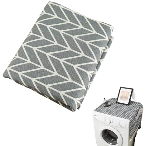 Housse de Machine à Laver,Couvre-Machine à Laver,Pare-poussière du Réfrigérateur,Machine à Laver Anti-Poussière,Couvercle Anti-poussière Polyvalent,Anti-Poussière,Imperméable,55x130cm,Gris