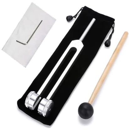 MenYiYDS1Pcs Die 128-Hz-Stimmgabel aus Aluminiumlegierung bietet einen präzisen Frequenzgang und Wird mit einem Silikonhammer,einem Reparaturwerkzeug und einem Samtbeutel mit Reinigungstuch geliefert