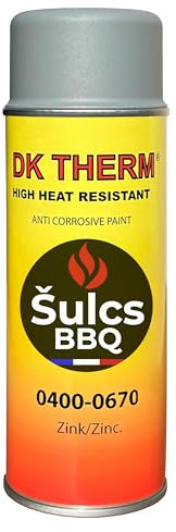 Sous Couche Anti-Corrosion Professionnelle Haute Température au Zinc - Aérosol 400ml - Gris Ref. 0670 - Haut Pouvoir Couvrant - Protection Métal Peinture Mécanique Auto Moto Radiateurs ŠULCS BBQ® (1)