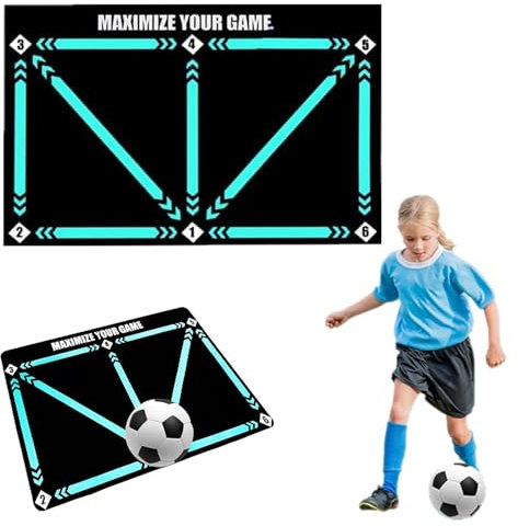 Winnsell Fußball-Trainingsmatte, 90 x 60 cm, rutschfester Teppich für Ballkontrolle, Training, Fußball, Sportmatte, verbessert die Fähigkeiten für Jungen, Trainer, Kinder, Erwachsene (Trainingsmatte)