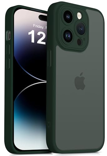 Mootobo Compatible with iPhone 14 Pro Max Case with Lens Protection, Shockproof Military-Grade Protection, Anti-Scratch Matte Back Slim Phone Case 6.7 inch, Deep Green