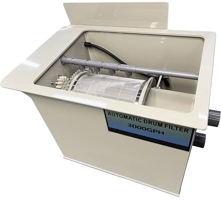 Rotary Drum Filter,Canister Filter,RDF Fully Automatic Water Self-Cleaning Filtration for Koi Pond,Fish Pond,Aquarium,Seedling Cultivation Base,Aquaculture,Hydroponics (4000GPH Standard Edition)