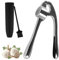 Knoblauchpresse, Robust Knoblauchschneider, Spülmaschinenfest Leicht Zu Reinigende Knoblauchpresse, Garlic Press mit Schälhilfe und Bürste, Silber Knoblauchpresse mit Leicht zu Drückendem Griff