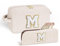 Parima Geschenke für Frauen, Personalisierte Geschenke Kosmetiktasche Set Beauty Case Cord Schminktasche Damen Geburtstagsgeschenk für Frauen Mädchen Geschenke Beige Kosmetiktasche mit Buchstaben M