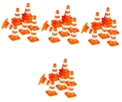 VICASKY 40 STK Spielzeug-straßenschild Mini-orangenkegel Spielzeug-verkehrskegel Miniatur-eistüten Miniatur-straßenkegel Lernspielzeug Für Kinder Pädagogisches Lernspielzeug Zapfen Plastik