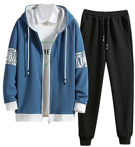 Herren-Kapuzenpullover-Set für Frühling, lockerer Freizeitmantel, Jungen, Bündel Füße, Sport, Lange Hosen Lady Kinder Pullover Extra Sportanzugherren Herren Anzug Mit Weste Schwarz