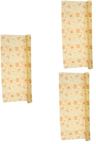 minkissy 3rolls Food Wraps Organic Cotton Food Preservation Reusable Wrapping Cloth for Home Baking Snack Shops