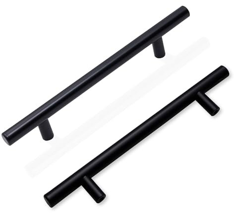 INMOZATA 20Pack Cabinet Handles, 160mm Hole Centre Black Kitchen Door Handles