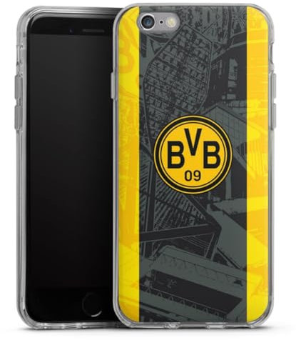 Silikon Hülle kompatibel mit Apple iPhone 6 Case transparent Handyhülle Borussia Dortmund BVB Stadion