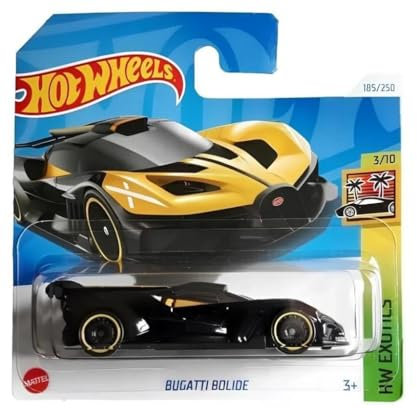 Hot Wheels Bugatti Bolide HTC22 Sammlerstück, Retro-Design 1:64 Kind, Rennsport Auto, Sammler, Kinder, Unisex, 1 Count, Metall, Windbetrieben, Kurbel, 1968, 36+